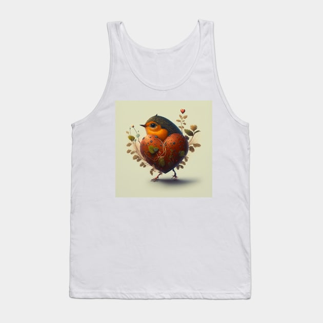 Bird with hearth Tank Top by Mr Youpla